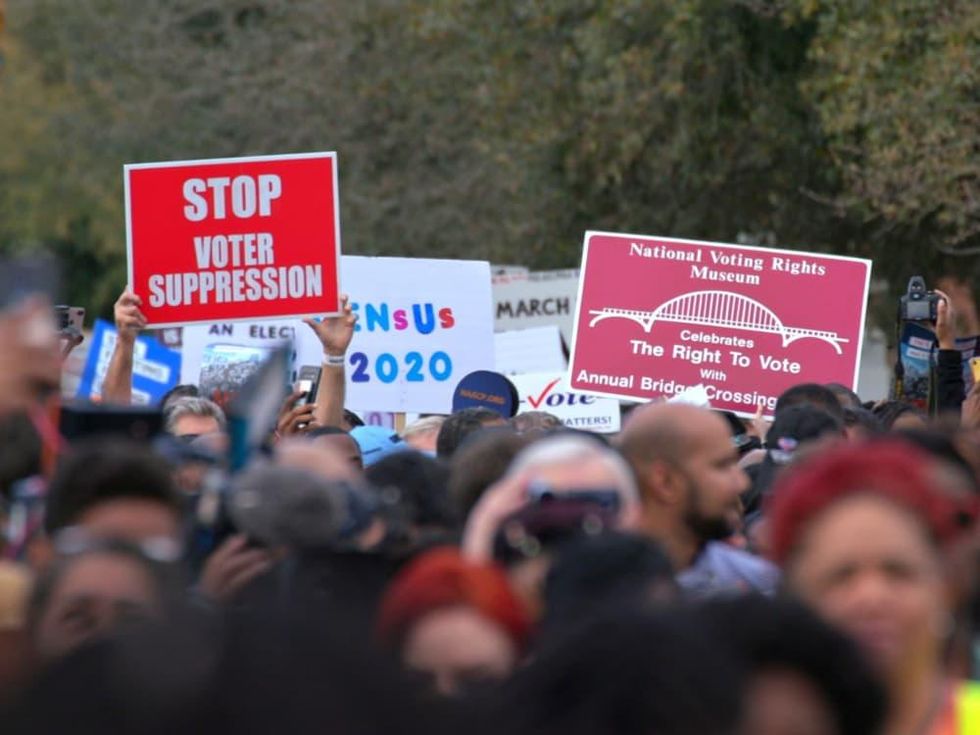 Protestors in All In: The Fight for Democracy