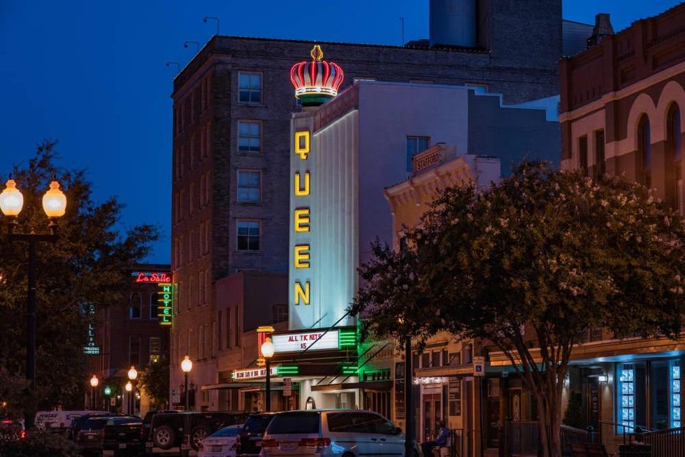 Queen theatre in historic downtown bryan