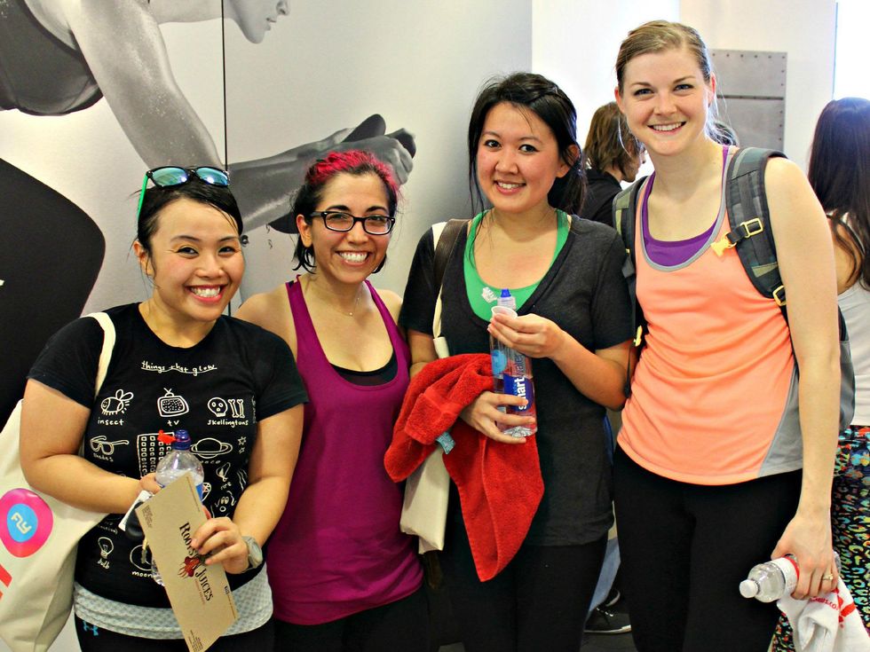 Quyen Dong, Sonia Avila, Kok Veasna, Katelyn Leake, flywheel party