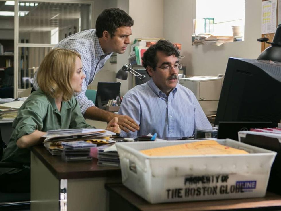 Rachel McAdams, Mark Ruffalo, and Brian d'Arcy James in Spotlight