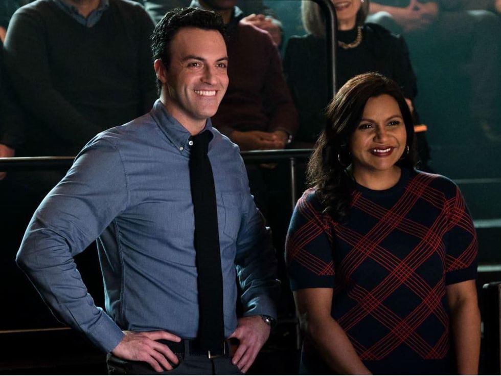 Reid Scott and Mindy Kaling in Late Night