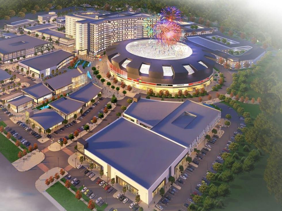 Rendering of new cricket stadium in Allen