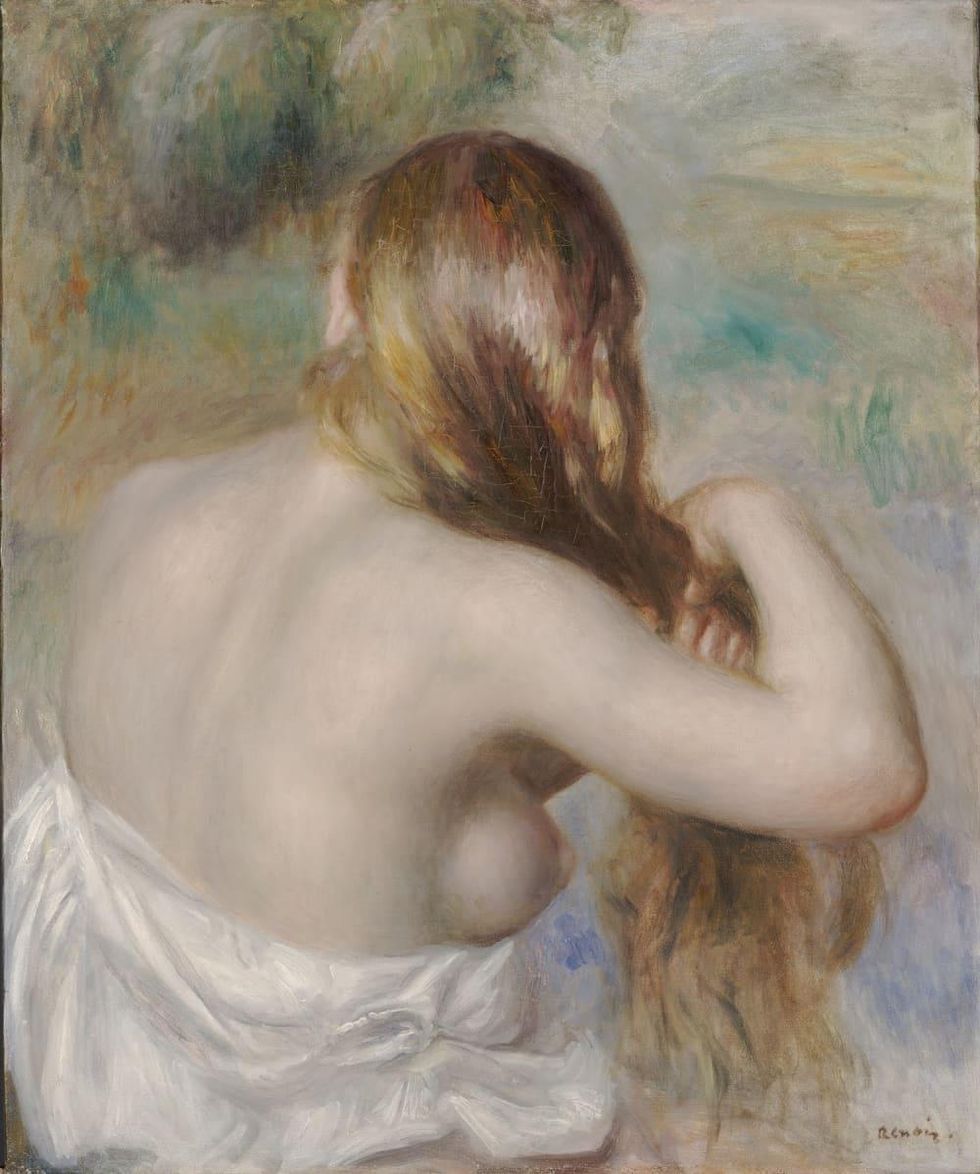 Renoir, Blonde Braiding her Hair