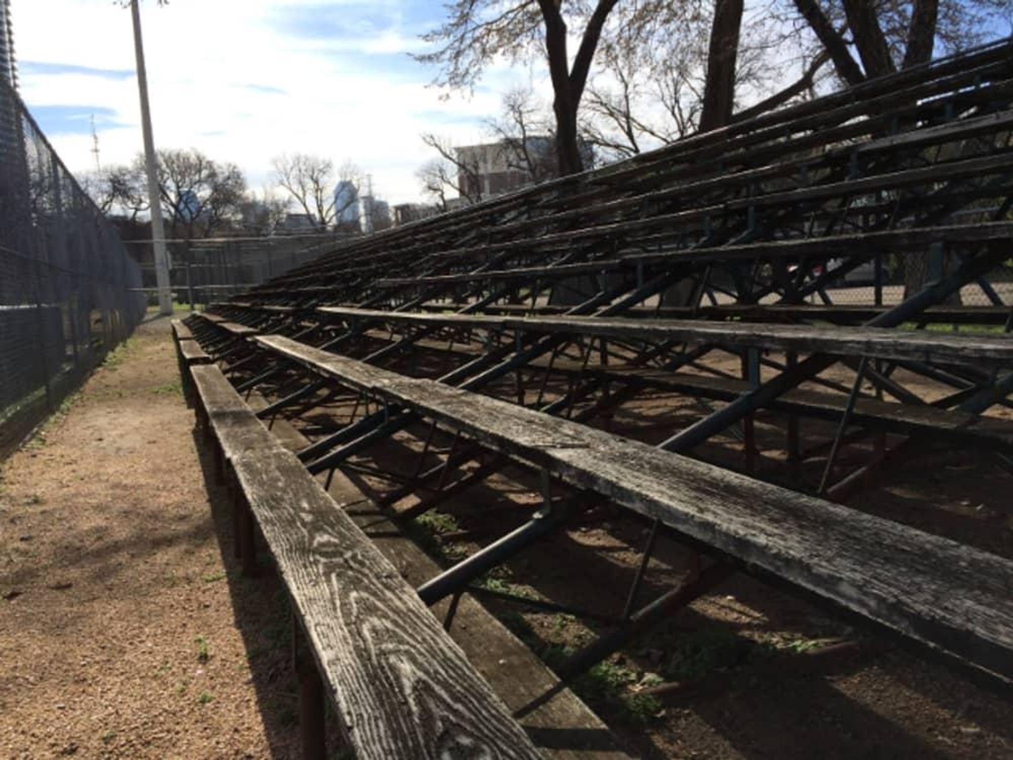 Reverchon Park bleachers