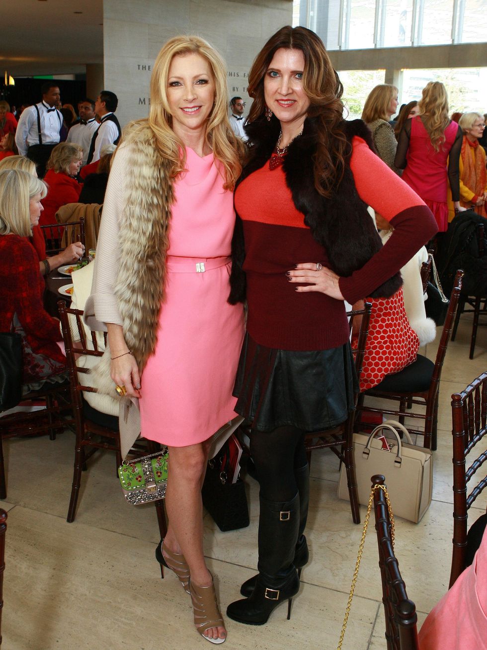 Rhonda Sargent-Chambers, with former luncheon chair Angela Choquette, saint valentine's day luncheon