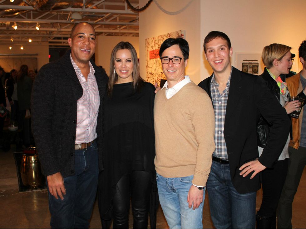 Robert Weatherly, Melissa Enriquez, John Stafira, Harrison Polsky, Gallerie Noir one year anniversary party