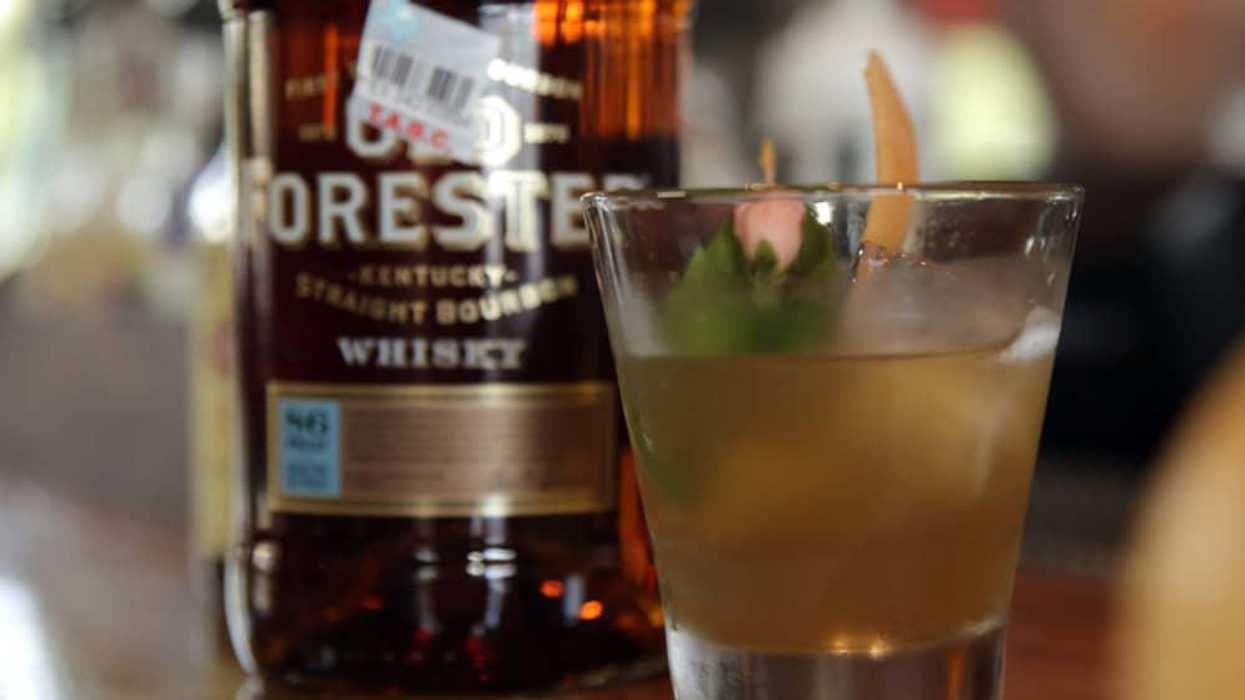 Ruby red old fashioned from Bolsa restaurant in Dallas