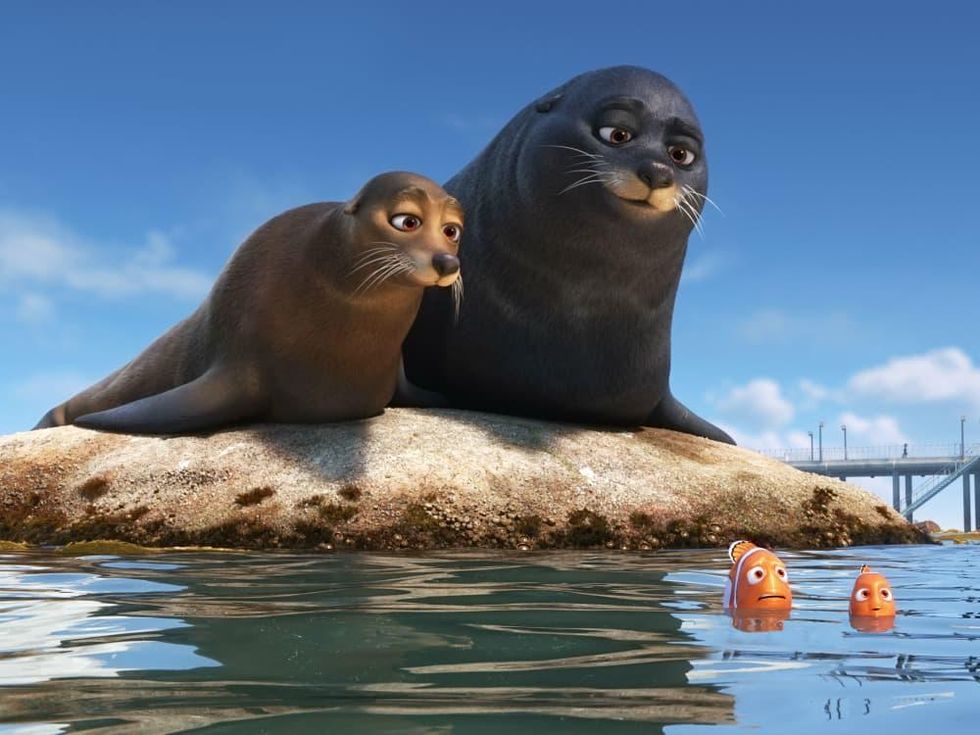 Rudder, Fluke, Marlin, and Nemo in Finding Dory