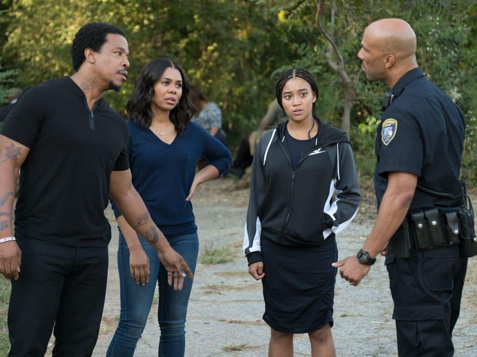 Russell Hornsby, Regina Hall, Amandla Stenberg, and Common in The Hate U Give
