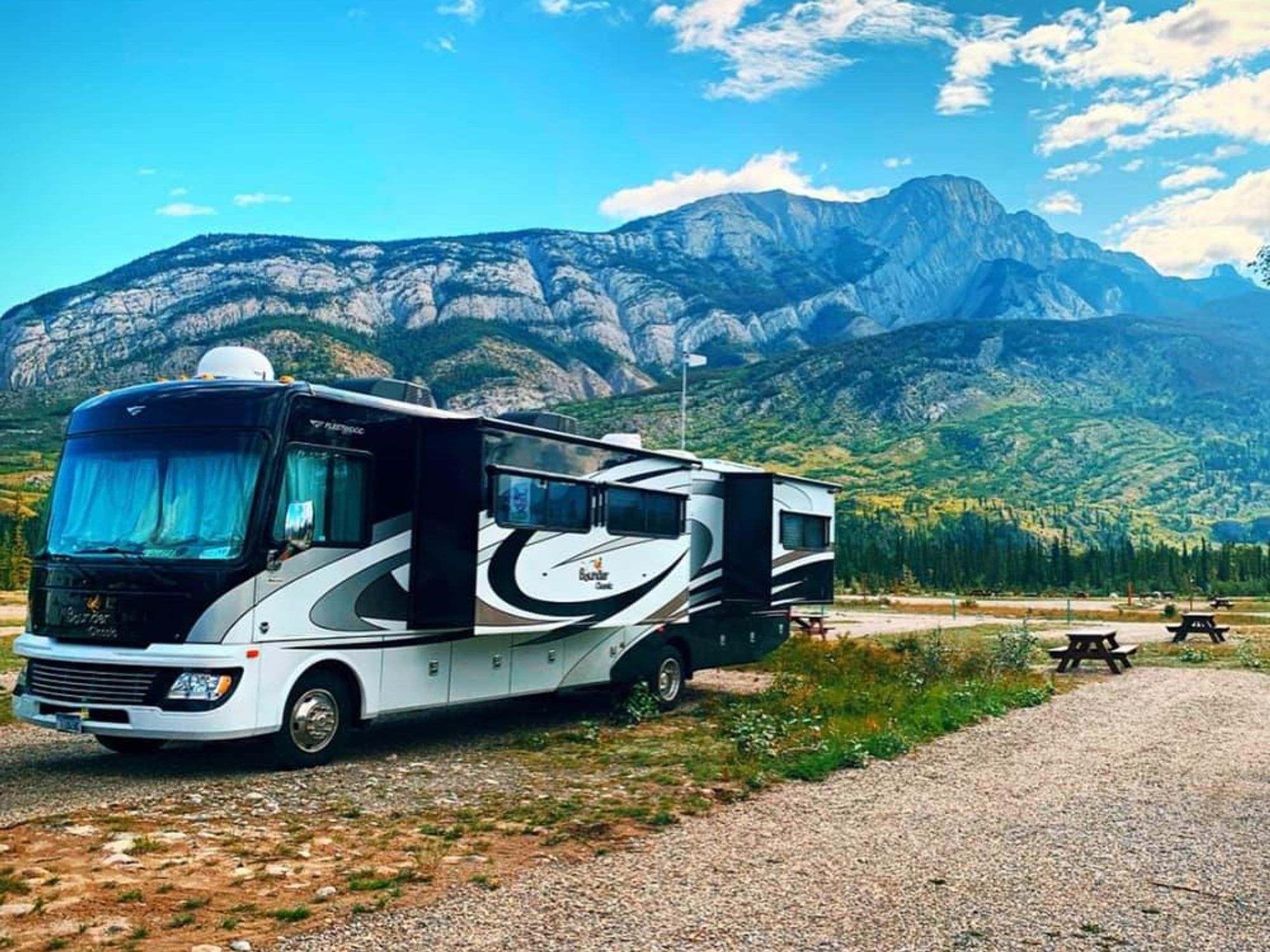 RV in the mountains