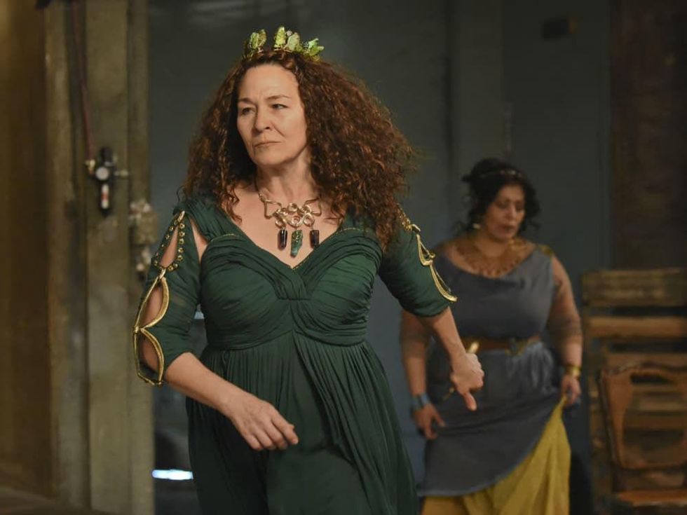 Sally Nystuen Vahle and Christie Vela in Dallas Theater Center's Medea