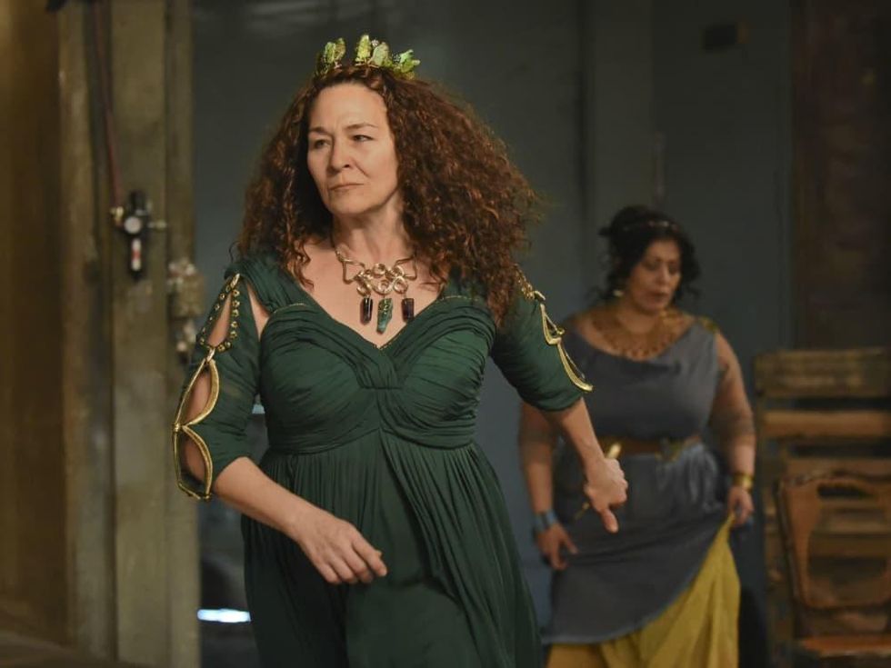 Sally Nystuen Vahle and Christie Vela in Dallas Theater Center's Medea