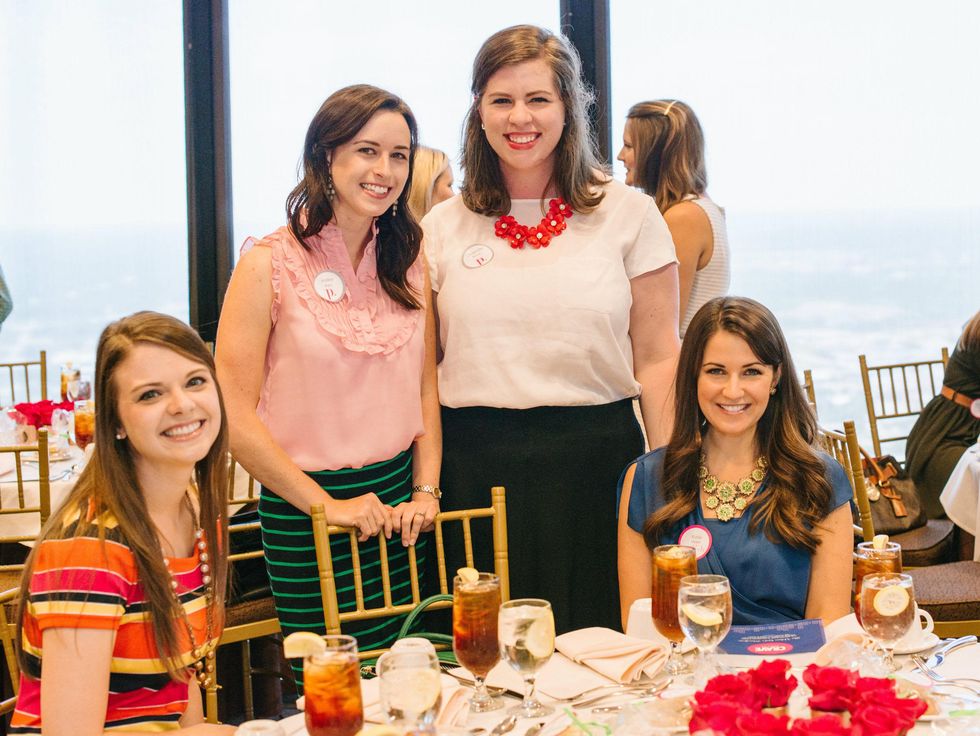 Samantha Darnell, Hailey Bain, Charlotte Baker, Katie Myers, polish luncheon