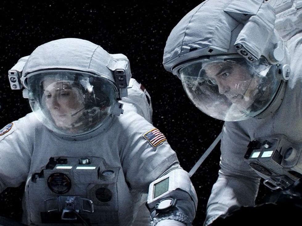 Sandra Bullock and George Clooney in Gravity