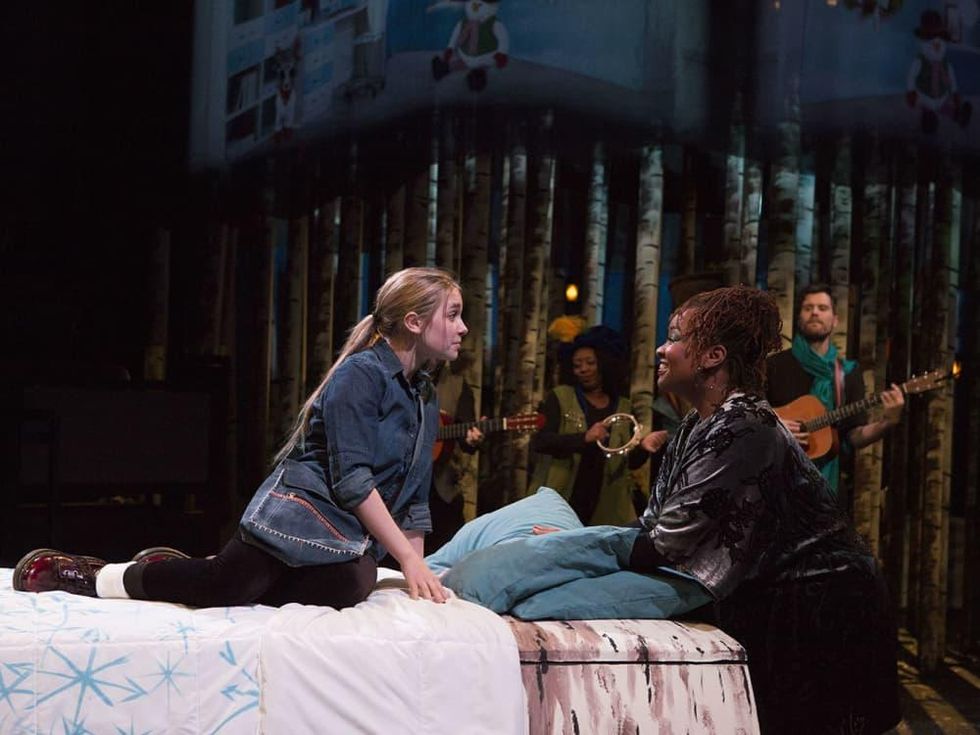 Sara Grace Prejean, M. Denise Lee, and cast of Theatre Three's Solstice