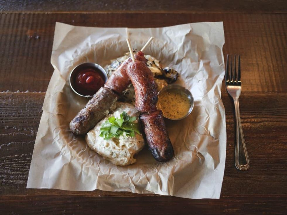 Sausage on a stick at Blatt