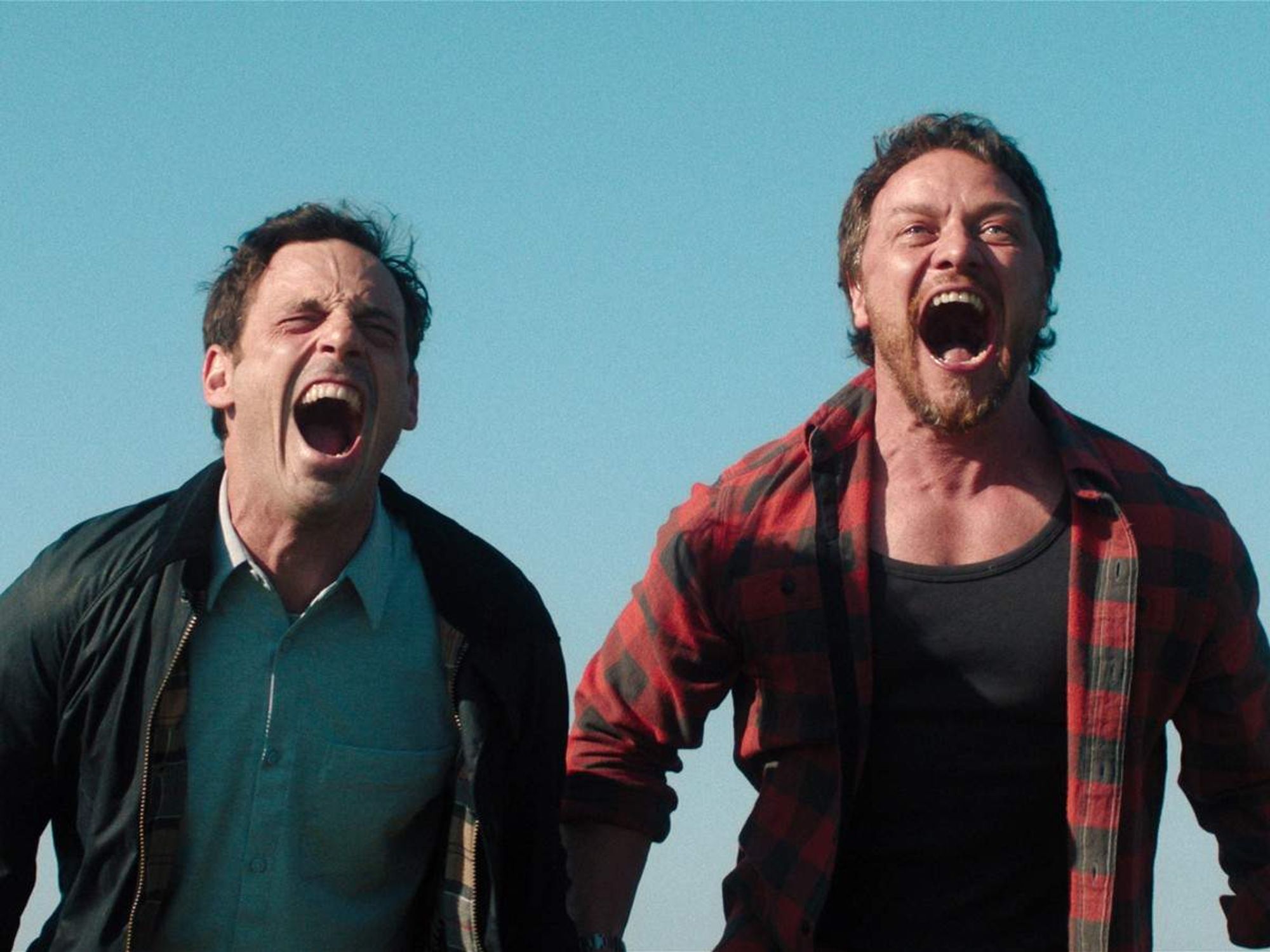 Scoot McNairy and James McAvoy in Speak No Evil