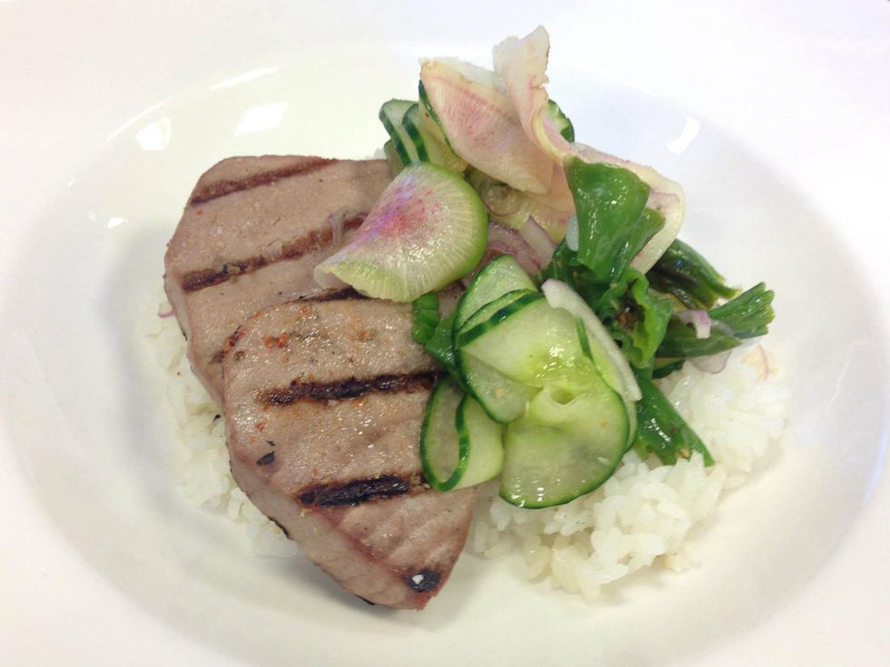 Seared tuna with summer vegetable salad at Cafe Modern restaurant in Fort Worth
