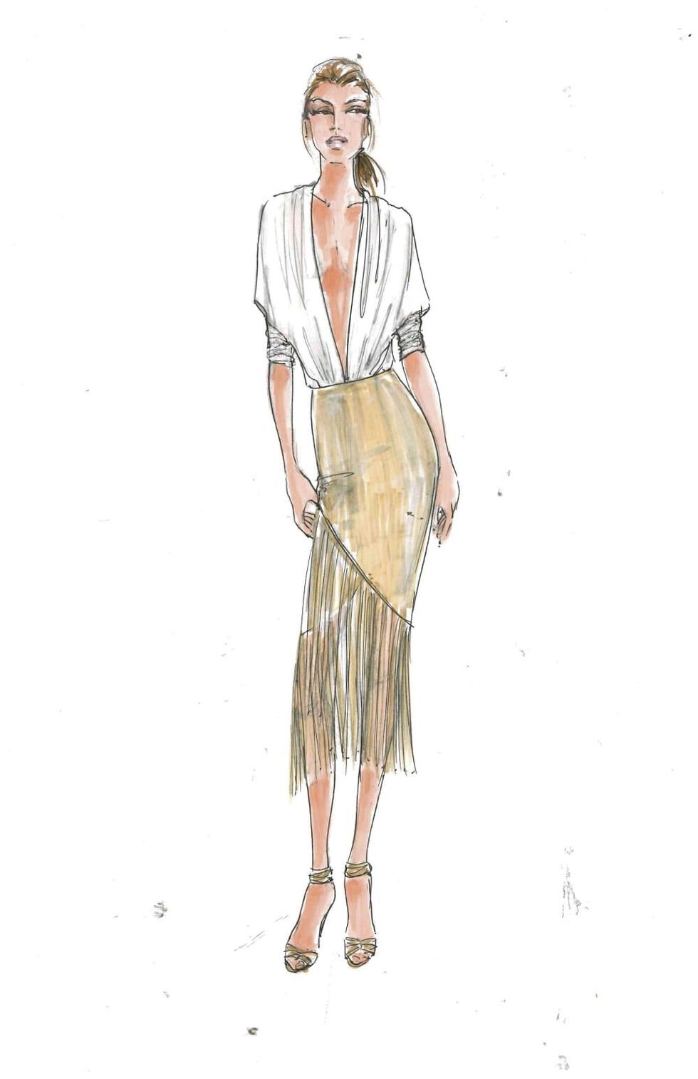 Serena Williams inspiration sketch for HSN collection at New York Fashion Week