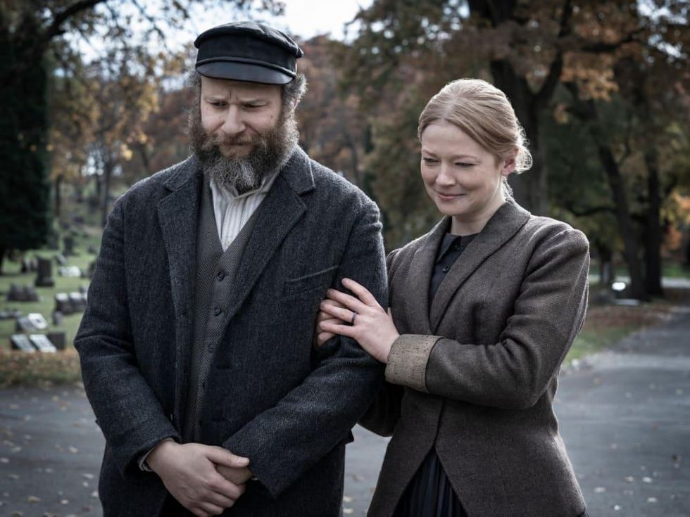 Seth Rogen and Sarah Snook in An American Pickle