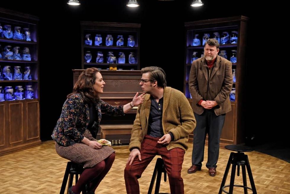 Shannon McGrann, Drew Wall and Thomas Ward in Incognito at Second Thought Theatre