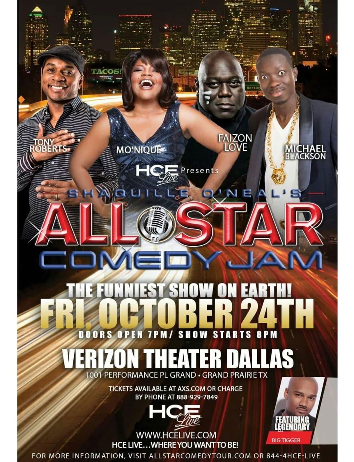 Shaquille O'Neal's All Star Comedy Jam with Mo'Nique, Tony Roberts ...