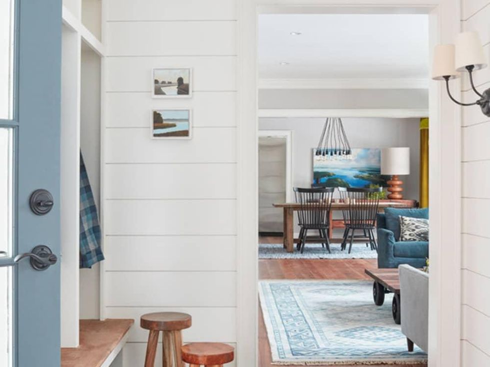 Shiplap in a mudroom