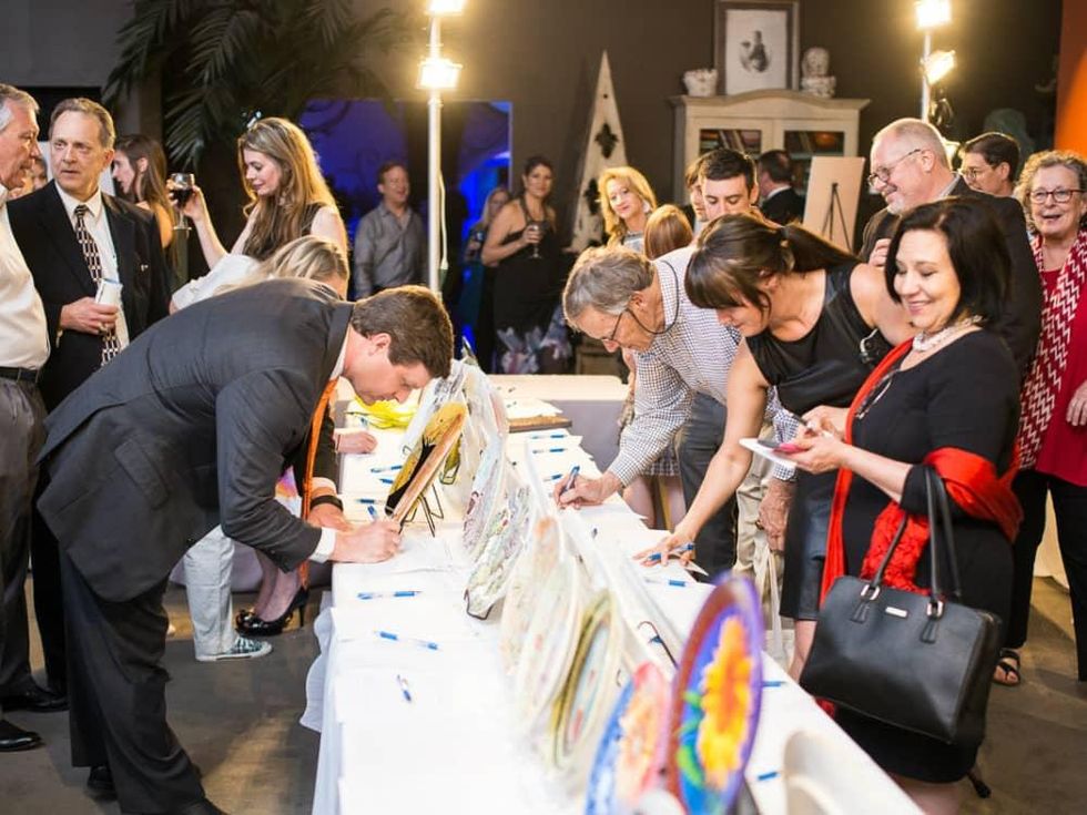 Silent auction crowd