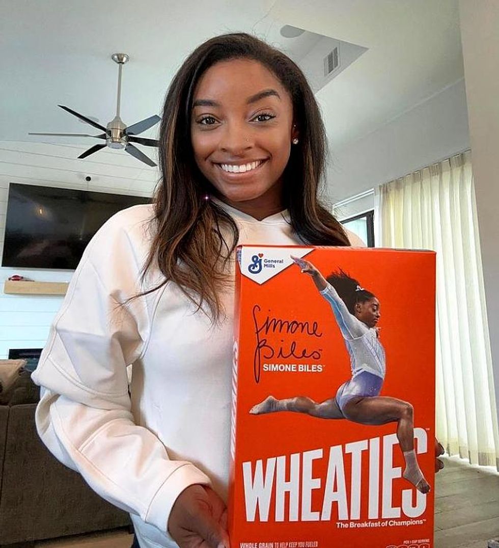 Simone Biles Instagram Wheaties box