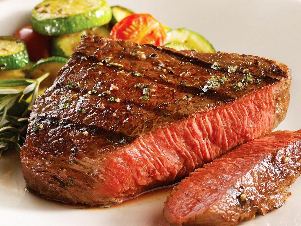 sirloin steak, veggies