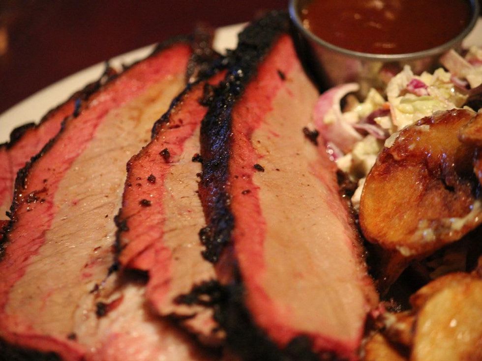 Sliced brisket at FM Smoke House in Irving