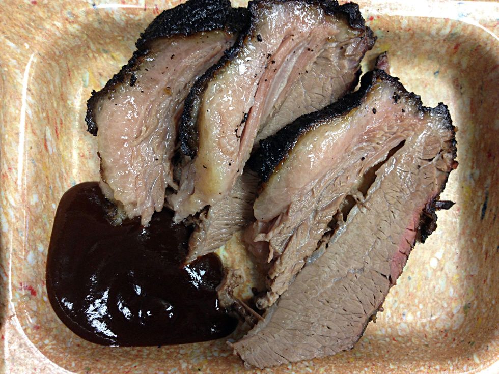 Sliced brisket at Slow Bone restaurant in Dallas
