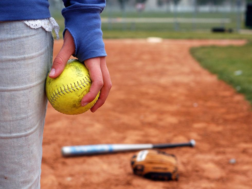 softball player on field