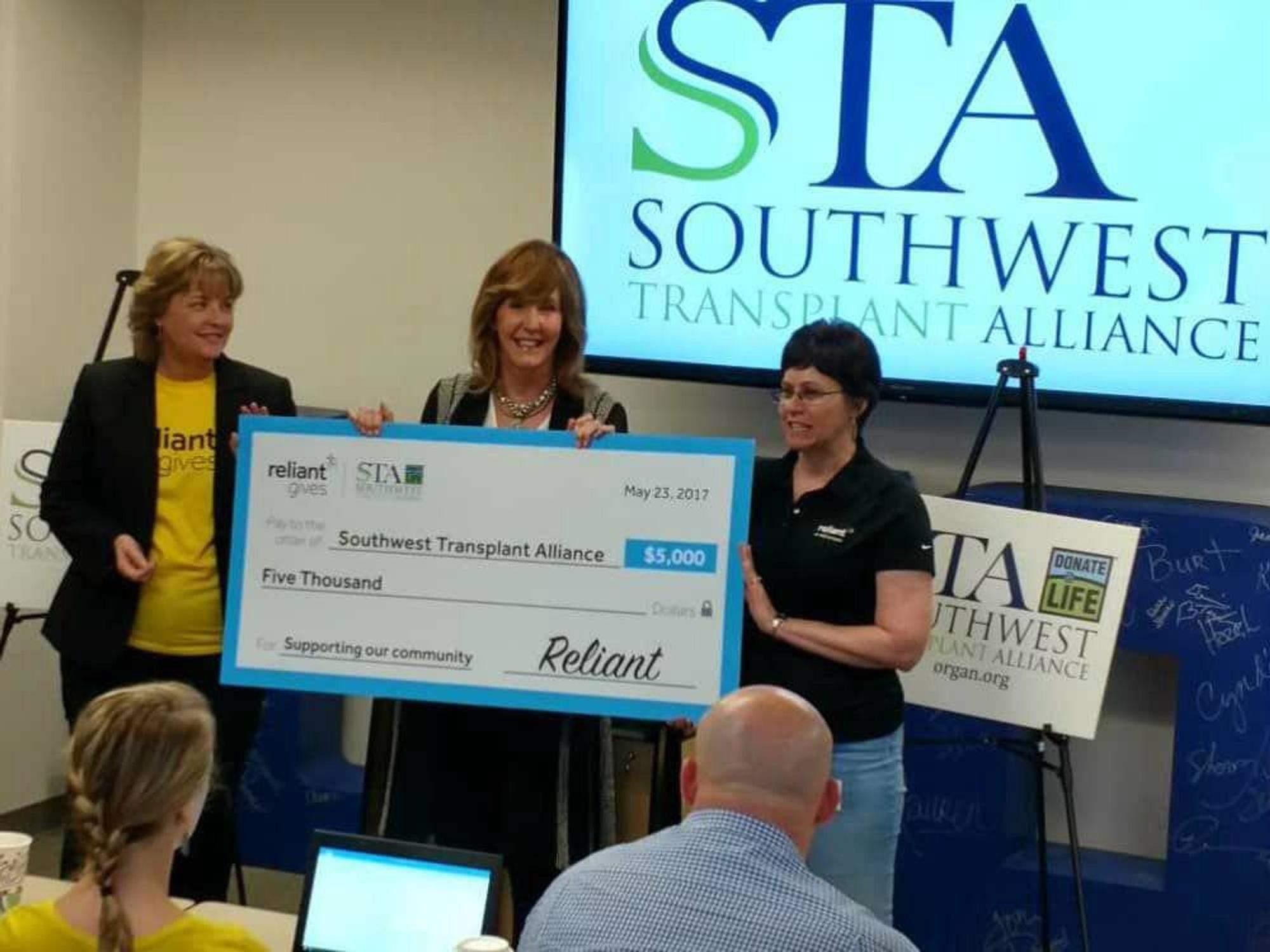 Southwest Transplant Alliance check presentation
