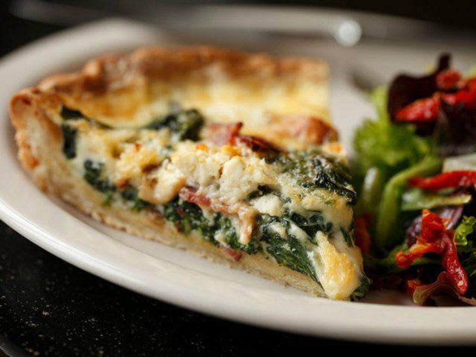 Spinach and goat cheese quiche at Crossroads Diner in Dallas