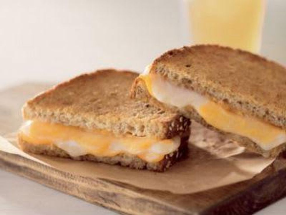Starbucks, grilled cheese sandwich