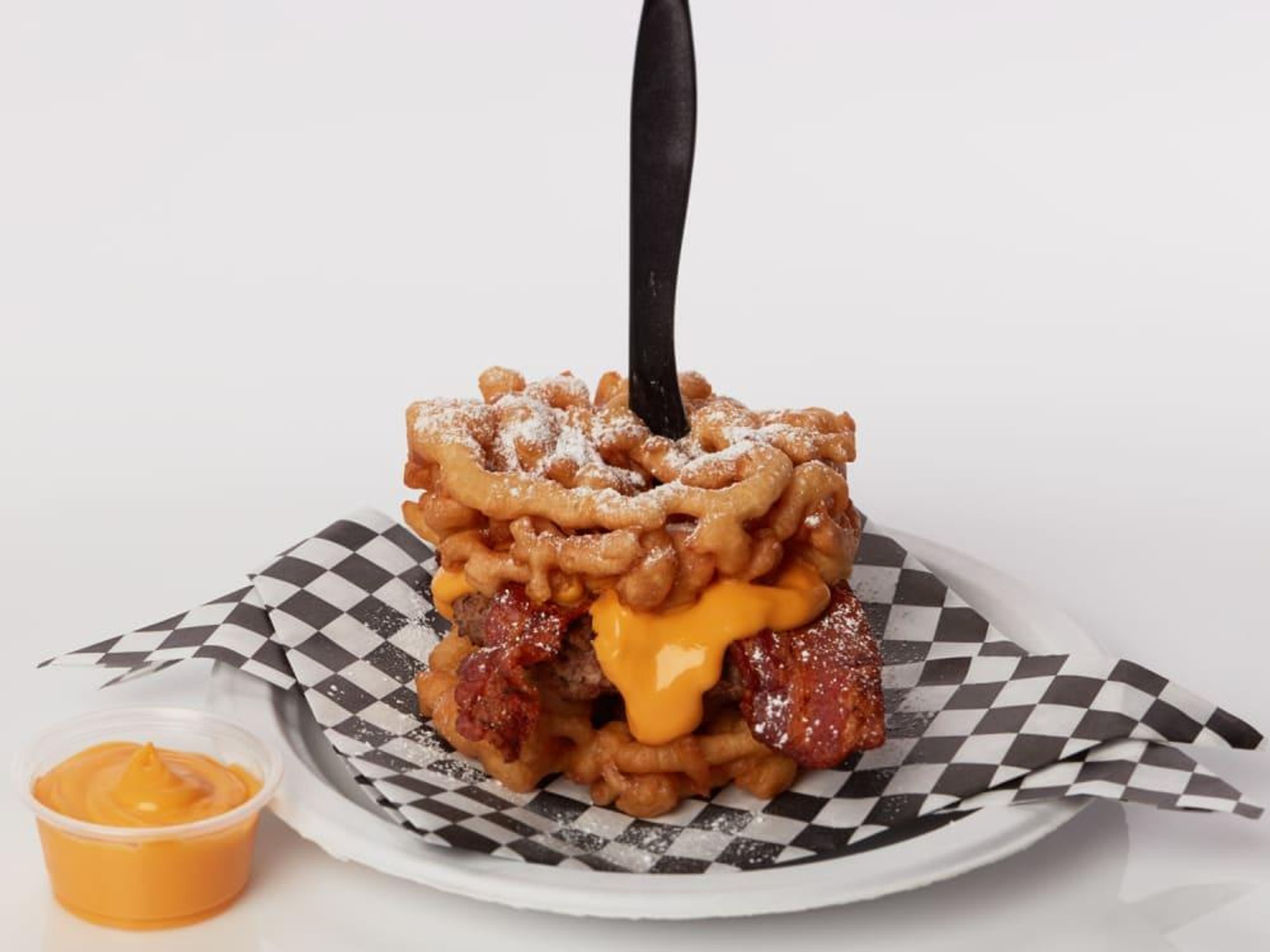 State Fair Funnel Cake Queso Burger