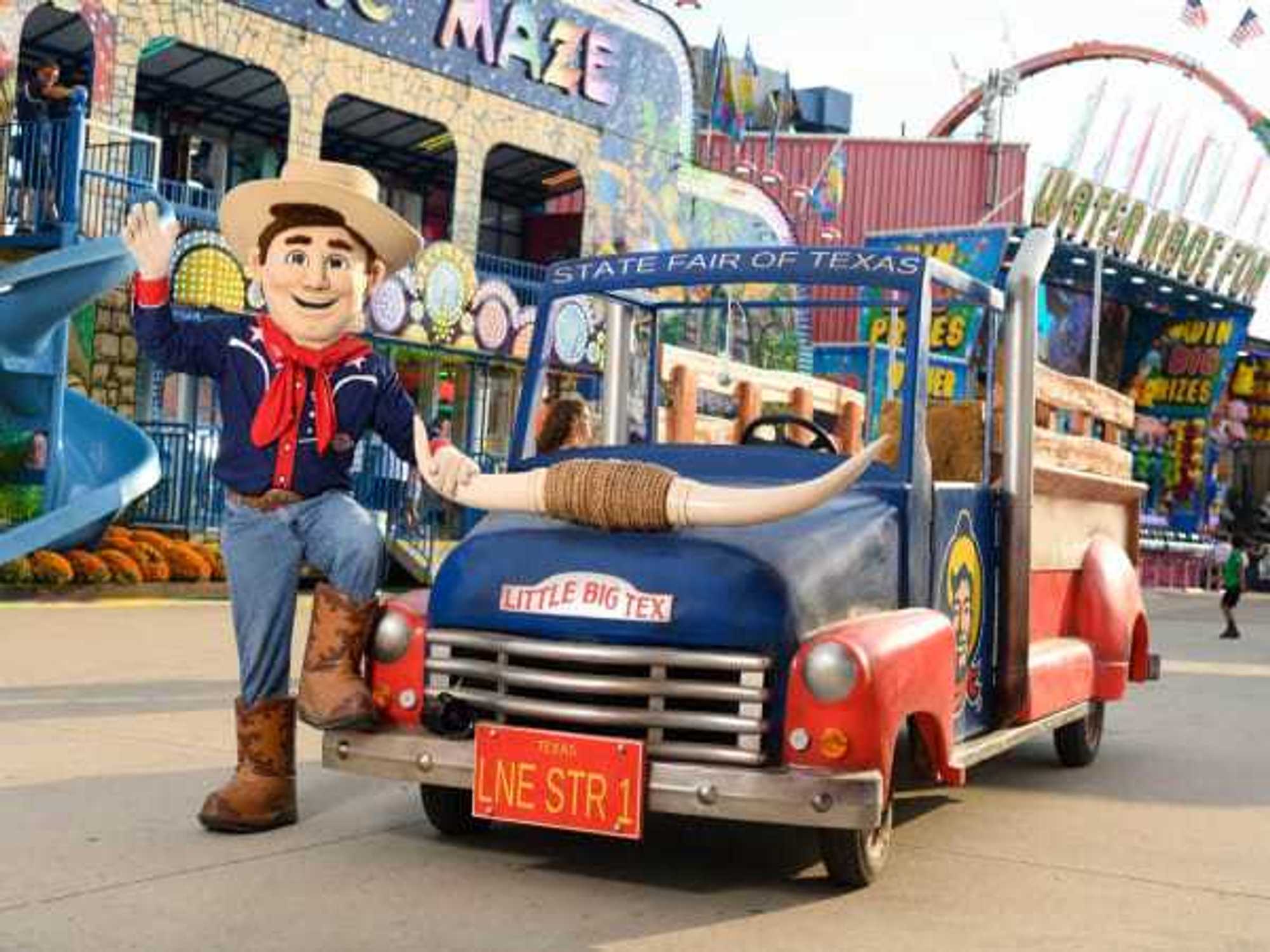 State Fair of Texas mascot on the Midway at Fair Park