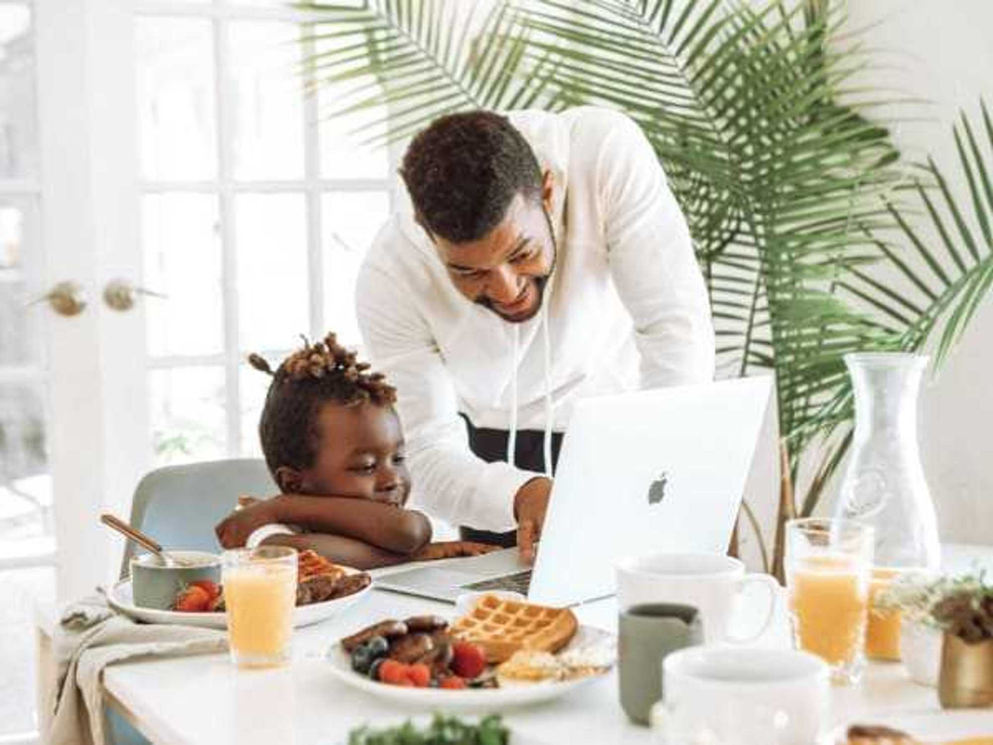 Stay at home parent with their child