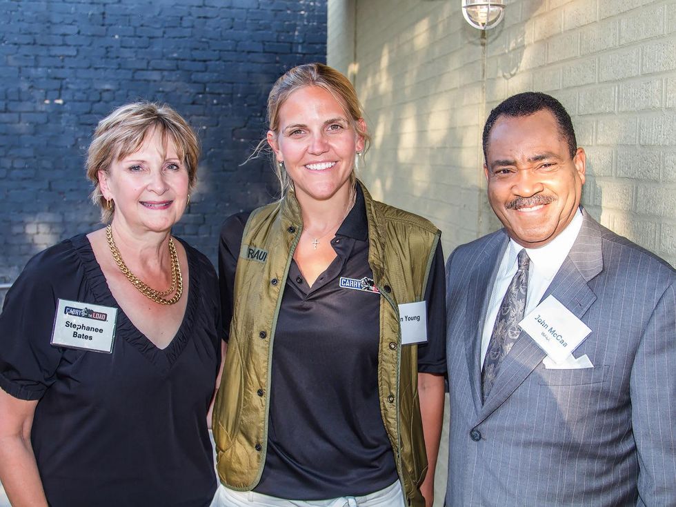 Stephanee Bates, John McCaa at Carry The Load fundraiser dinner at Pecan Lodge