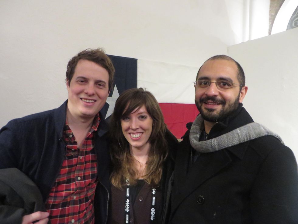 Stephen Jannise, Sarah Harris, Ramtin Nikzad at Texas Film party at Sundance Film Festival January 2014