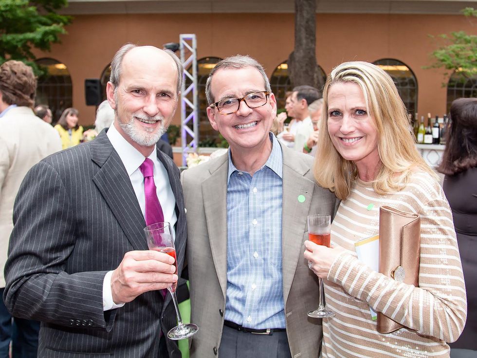 Steve Holden, Michael Flynn, Laura Holden, taca party on the green