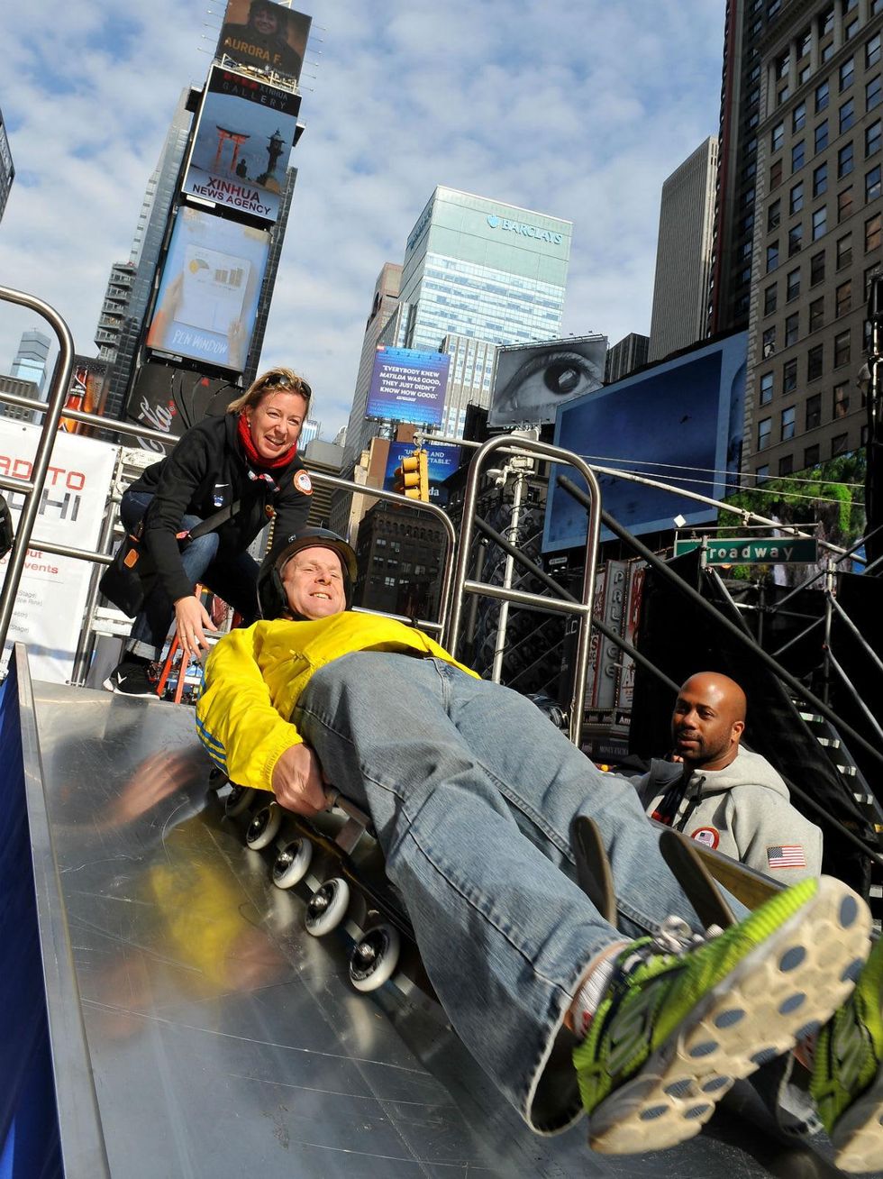 Street luge at Road to Sochi Tour