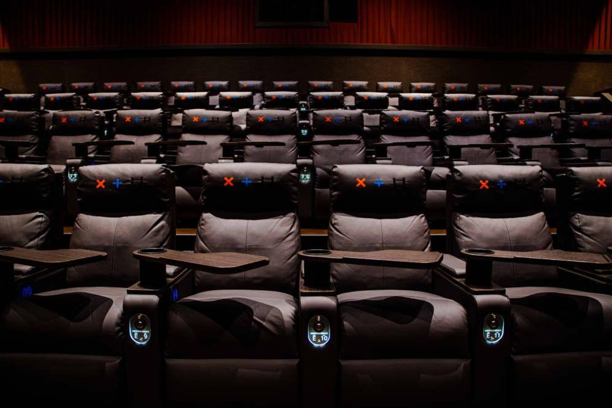 The movie theaters are outfitted with plush, heated, reclining loungers