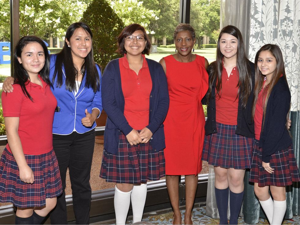 Students from Irma Rangel, Principal Vivian Taylor