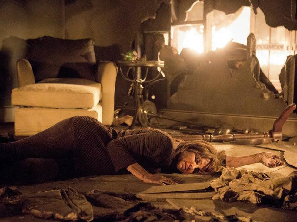 Sue Ellen in Southfork fire on TNT's Dallas