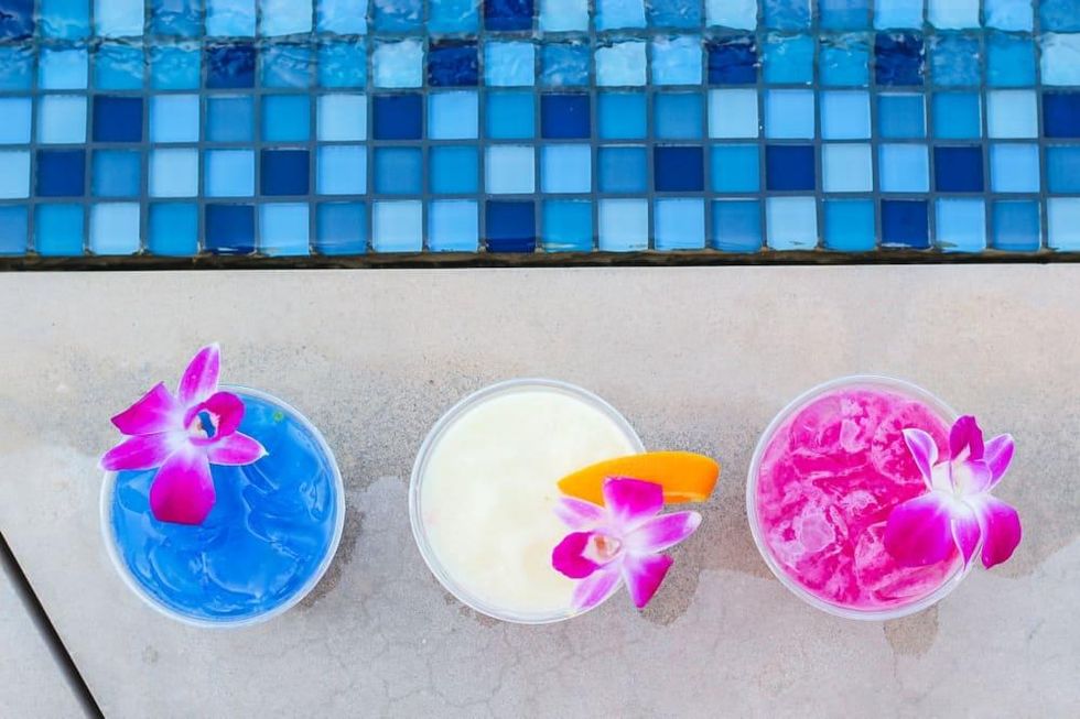 Summer cocktails by pool