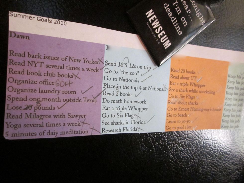 Summer sanity checklist