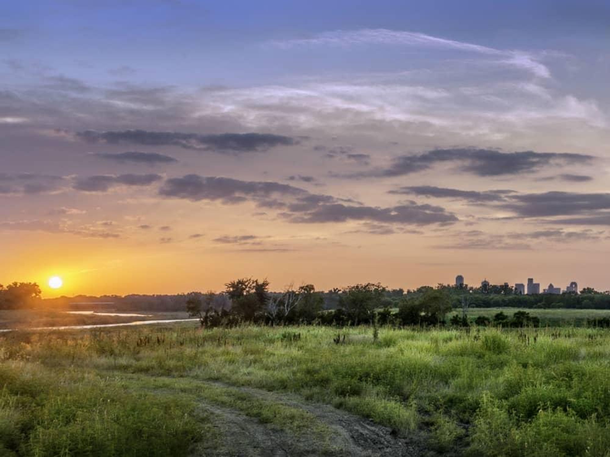 Sunset in Dallas from Great Trinity Forest