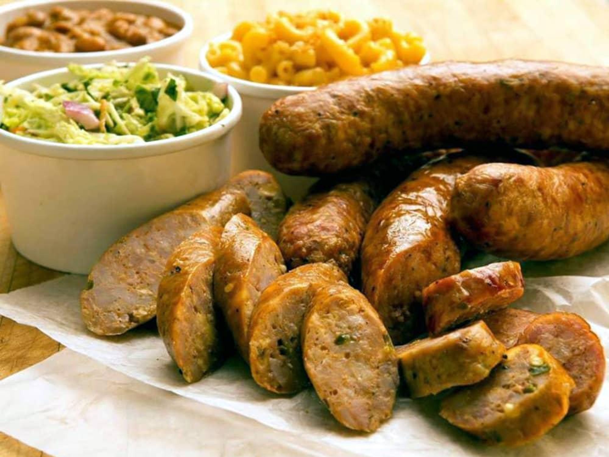 Ten50 BBQ sausage and sides